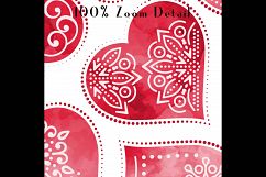 100 Seamless Watercolor Ethnic Heart Valentine Digital Paper Product Image 4
