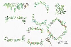 Watercolor Leaf Frames Green Leaf Clipart Borders Product Image 3