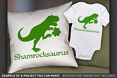 Dinosaur Svg File - Shamrockasaurus St. Patricks Day - 1067 Product Image 2