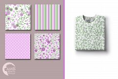 Shabby Chic floral backgrounds, Violet floral Papers, Purple floral pattern, Lilac scrapbook paper for all your crafts, commercial use, AMB-1409 Product Image 5