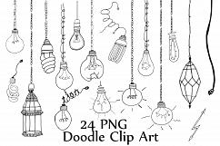 Light Bulb doodle clipart Product Image 1