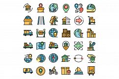 Relocation icons vector flat Product Image 1