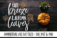 Fall Breeze &amp; Autumn Leaves - SVG, DXF &amp; PNG Product Image 1