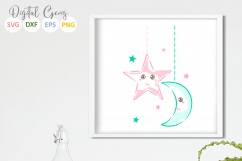 Moon and Star SVG / DXF / EPS / PNG files Product Image 4