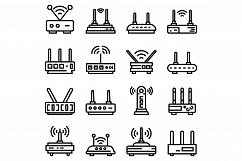 Modem icons set, outline style Product Image 1