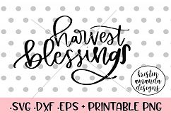 Harvest Blessings Hand Lettered Halloween Fall SVG DXF SVG Product Image 1