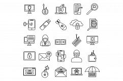 Fraud spy icons set, outline style Product Image 1