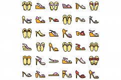 Sandals icons set vector flat Product Image 1