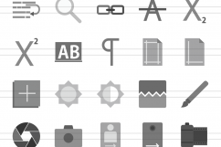 100 Photo &amp; Text Editing Flat Greyscale Icons Product Image 2