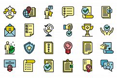 Attestation service icons set vector flat Product Image 1