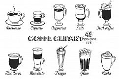 Coffe clipart black and white Product Image 2