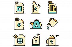 Motor oil icons vector flat Product Image 1