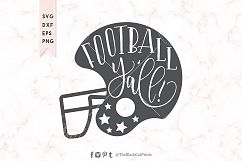 Football Y&#039;all helmet SVG DXF EPS PNG Product Image 1