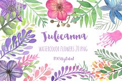 Watercolor Flowers Clipart Hand Painted Wedding Flowers Product Image 1