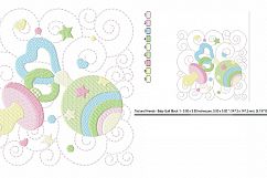 Baby Quilt Block 1 - Machine Embroidery Design in 3 sizes Product Image 3