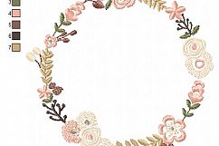 Floral Wreath Font Frame Monogram Design - EMBROIDERY DESIGN FILE - Instant download - Vp3 Hus Dst Exp Jef Pes formats hoop 4x4 5x7 6x10 Product Image 3