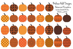Halloween Patterned Pumpkins Product Image 1