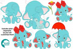 BABY ELEPHANT BUNDLE! 53 cliparts, graphics and illustrations and Patterns AMB-2273 Product Image 7
