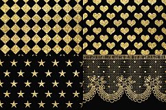 Gold Glitter &amp; Black Digital Paper Product Image 4