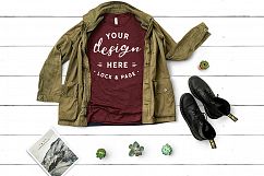 T-Shirt Mockup Mega Bundle Fall Winter Bella Canvas 3001 Product Image 27