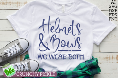 Helmets &amp; Bows We Wear Both Football Mom Cheer Dance Mom SVG Product Image 2