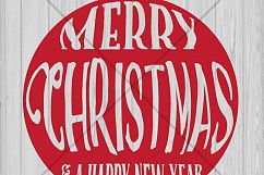Merry Christmas Bulb Ornament SVG Cut File Product Image 1