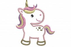 Unicorn Baby Looking Back Applique Machine Embroidery Design Product Image 5