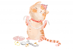 Pink Princess Cats CLIP ART | 8 PNG/JPEG illustrations Product Image 4