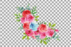 Boho pink and blue watercolor wedding bouquets, floral png Product Image 18
