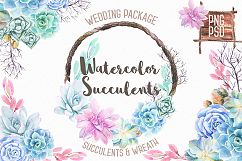 Watercolor Succulents &amp; Wreath Product Image 1