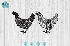 Mandala Chickens svg, Floral Chicken svg, Chickens svg,dxf Product Image 1