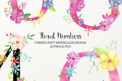 Watercolor Floral Number Illustration Product Image 6