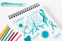 Cancer Courage graphics and illustrations Product Image 3