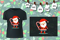 Candy Santa SVG Cut Files, Silhouette Cameo Cricut, Dxf Svg Product Image 1