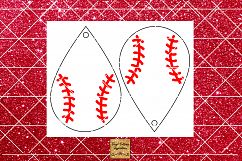 Baseball Earrings Template, Teardrop Earrings, faux Leather Product Image 1