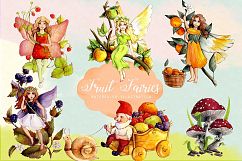 Watercolor Fruit Fairy Cliparts Product Image 1
