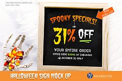 Halloween Mockup - wooden sign /chalkboard with candy Product Image 1