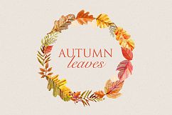 autumn watercolor leaves wreath Product Image 1