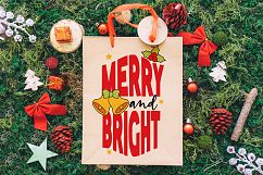 Merry and Bright Christmas SVG cut file Clipart Dxf Jpg Pdf Product Image 2