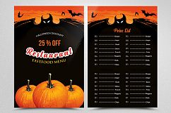 Halloween Party Menu Template Product Image 1