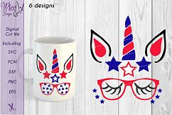Unicorn , 4th of July unicorn svg, Independence day, Hipster unicorn Product Image 2
