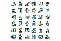 Chemical laboratory experiment icons vector flat Product Image 1