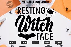 Resting Witch Face Halloween Design SVG DXF EPS AI PNG Product Image 1