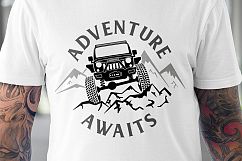 Adventure Awaits Off road 4x4 Jeep Wrangler shirt design Product Image 3