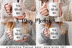 4 Mug Mockups - winter jumpers theme Product Image 1