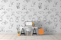 Pigs. Cute vector Stickers &amp; Patterns Christmas graphic Pigs Product Image 2