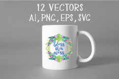 SP Vinyl Floral Watercolor Wreath Sublimation Design Bundle Product Image 2