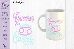 Cancer sign svg, Zodiac quote svg, Queens quote svg, born as svg,  word art svg,  Product Image 4