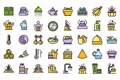 Sauna icons set vector flat Product Image 1