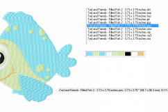 Cute FISH Multipack ~ 3 Filled Super Cute Fish Machine Embroidery Designs - Instant Download ~ Here Fishy Fishy Fishy Product Image 3